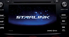 An image of a Subaru center screen with the word STARLINK shown on the screen.